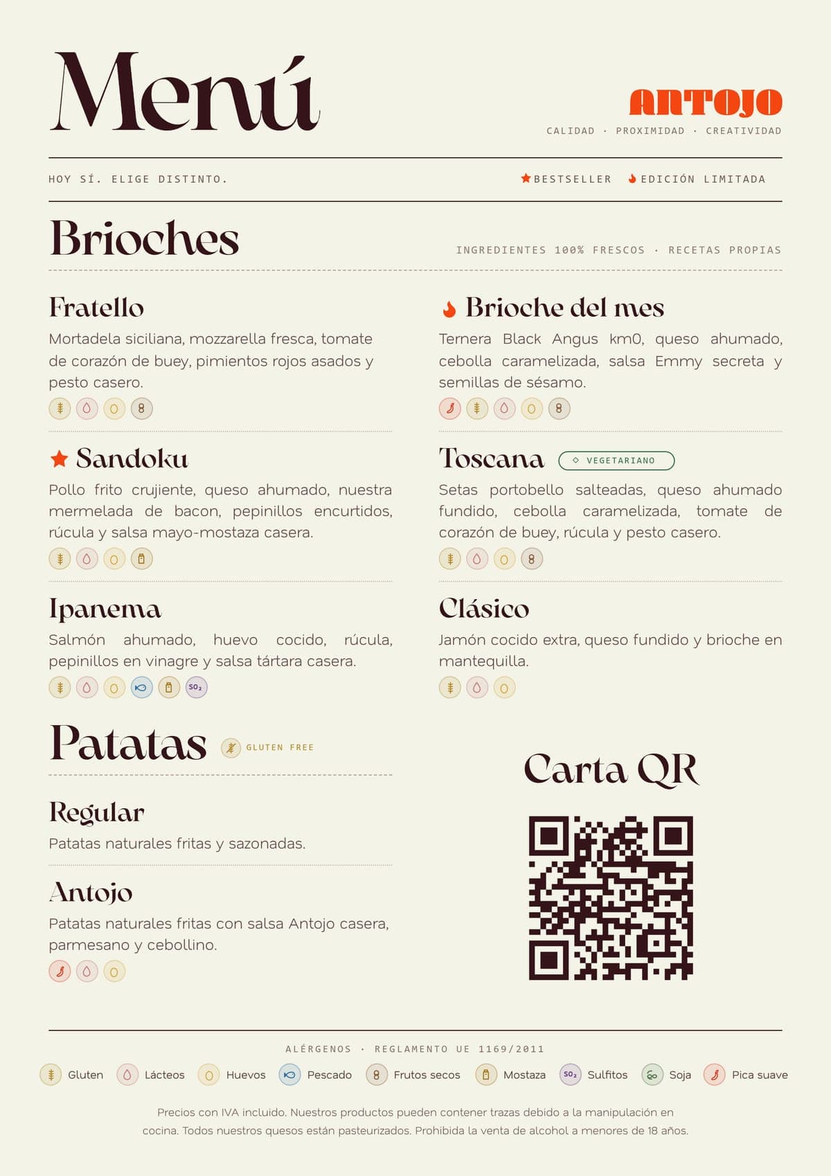 Carta Antojo Foodtruck Gourmet